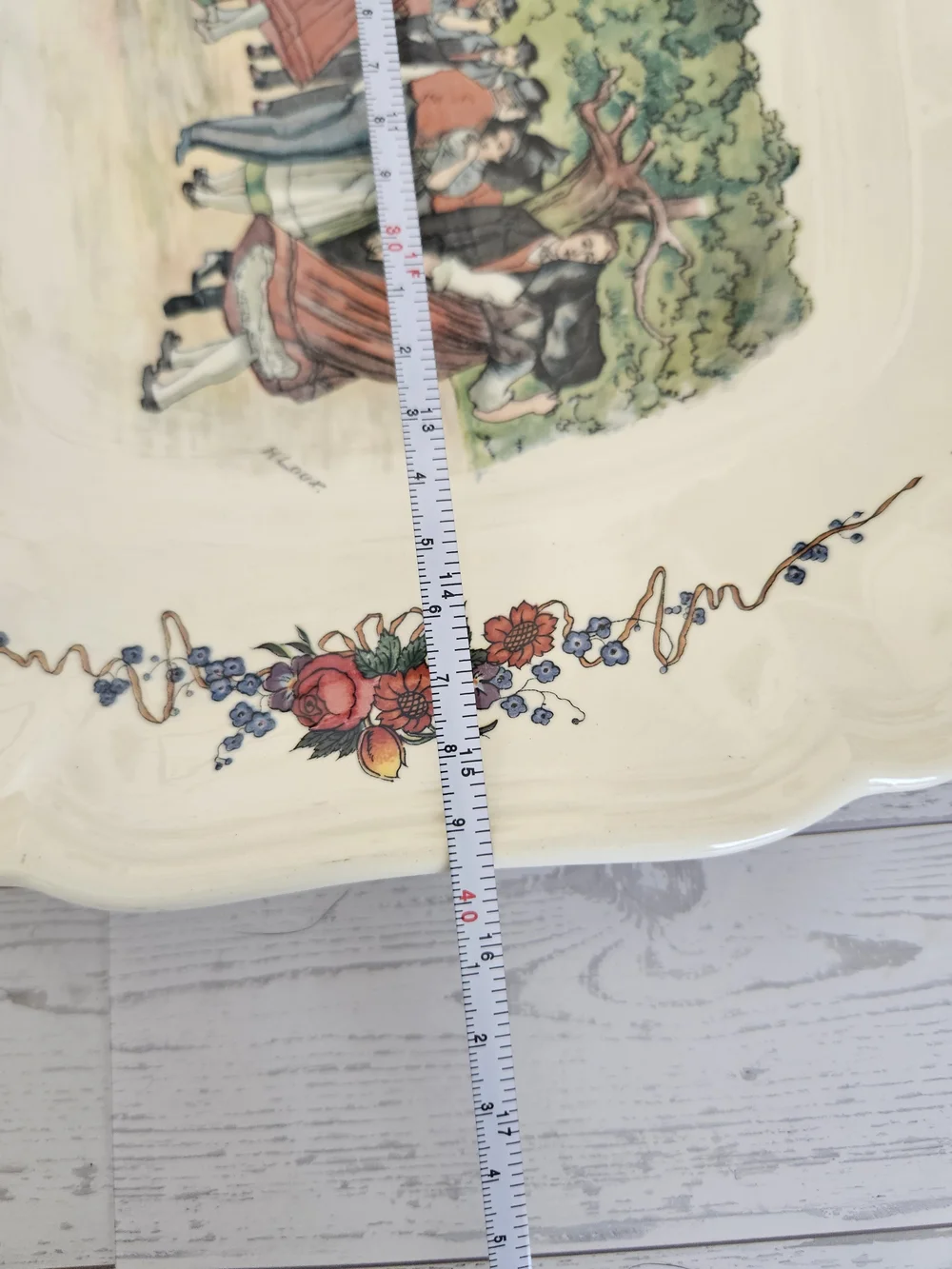 Vintage Sarreguemines France Obernai Rectangular Serving Platter Henri Loux